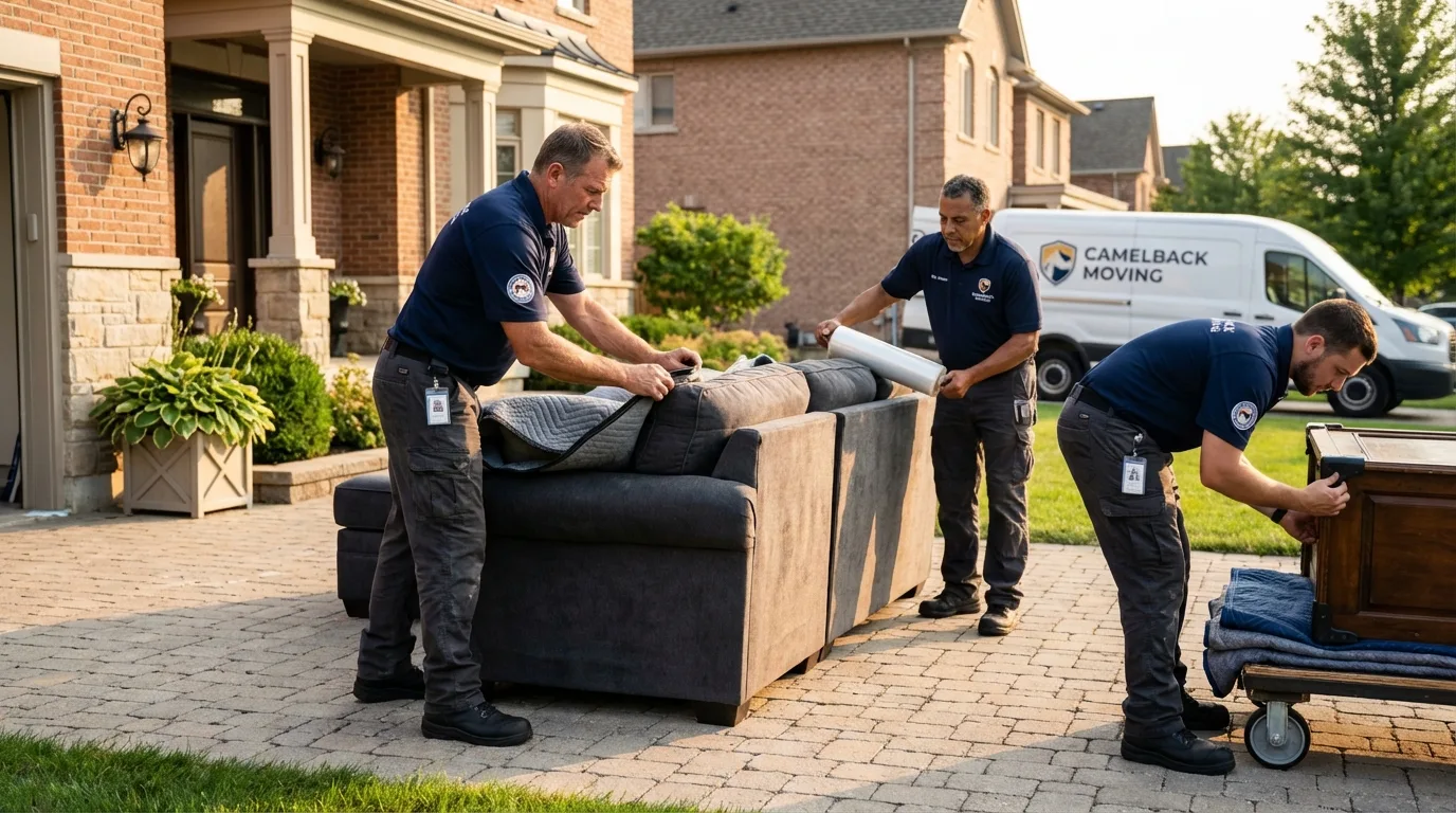 Large estate moving crew wrapping furniture in Hazel Park, MI